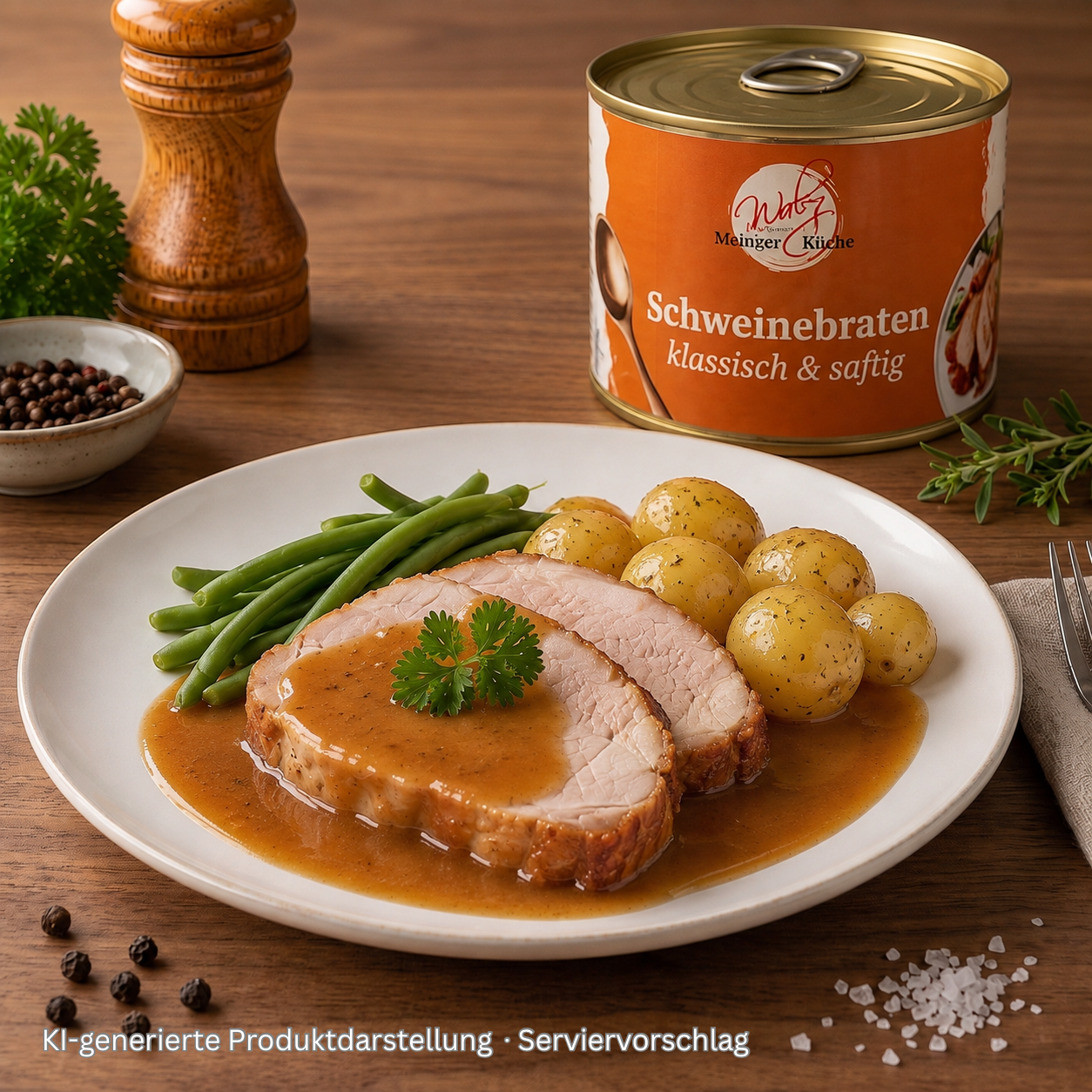 Schweinebraten in der Dose