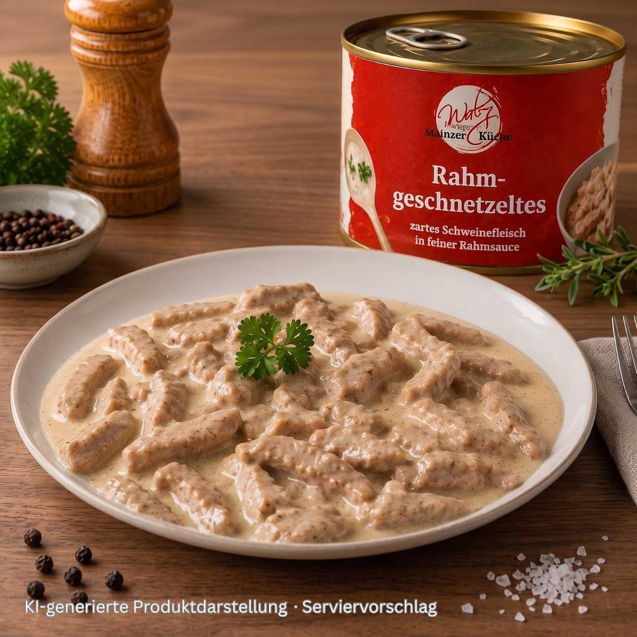 Rahmgeschnetzeltes in der Dose